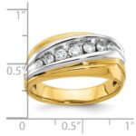 IBGoodman 14k Two-tone Men's Polished and Grooved Graduated 7-Stone Ring Mounting - Image 3