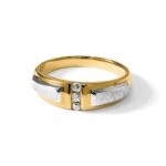 IBGoodman 14k Two-tone Polished and Satin Men's Three Stone Ring Mounting - Image 9