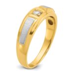 10k Two-tone IBGoodman Men's Polished and Satin Diamond Complete Ring - Image 8