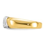 IBGoodman 14k Two-tone 1/6 carat Lab Grown Diamond VS/SI+ G+ Complete Polished Men's Ring - Image 3