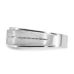14k White Gold IBGoodman Men's Polished and Satin Diamond Ring Mounting - Image 5