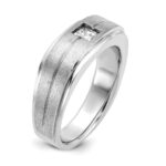 14k White Gold IBGoodman Men's Polished and Satin Diamond Ring Mounting - Image 8