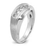 IBGoodman 14k White Gold Men's Polished and Satin 5-Stone 1/2 Carat AA Quality Diamond Ring - Image 8