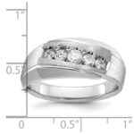 IBGoodman 14k White Gold Men's Polished and Satin 5-Stone 1/2 Carat AA Quality Diamond Ring - Image 3