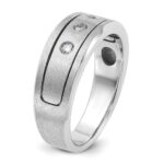 14k White Gold IBGoodman Men's Polished, Antiqued and Satin 1/6 carat Diamond Complete Ring - Image 6