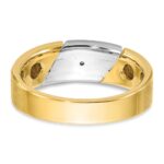 14k Two-tone IBGoodman Men's Polished and Satin 1/20 carat Diamond Complete Ring - Image 5