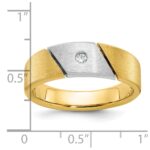 14k Two-tone IBGoodman Men's Polished and Satin 1/20 carat Diamond Complete Ring - Image 2
