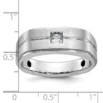 14k White Gold IBGoodman Men's Polished and Satin Diamond Ring Mounting - Image 3