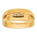 IBGoodman 10k Two-tone Men's Polished Satin and Grooved 5-Stone Ring Mounting - Image 7