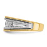 IBGoodman 14k Two-tone with Black Rhodium Men's Polished Satin and Grooved 5-Stone 1 Carat AA Quality Diamond Ring - Image 5