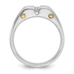 IBGoodman 14k Two-tone 3/4 carat Lab Grown Diamond VS/SI+ G+ Three Stone Complete Polished and Cut Out Men's Ring - Image 2