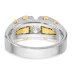 14k Two-tone IBGoodman Men's Polished and Satin Diamond Ring Mounting - Image 7