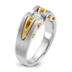 14k Two-tone IBGoodman Men's Polished and Satin Diamond Ring Mounting - Image 8