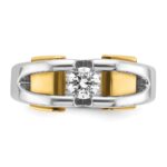 14k Two-tone IBGoodman Men's 3/8 carat Diamond Complete Ring - Image 6