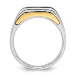 IBGoodman 14k Two-tone 1 carat Lab Grown Diamond VS/SI+ G+ Three Stone Complete Men's Ring - Image 2