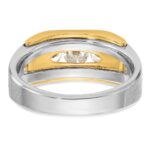 IBGoodman 14k Two-tone Men's Polished Satin and Cut-Out 3-Stone Ring Mounting - Image 5