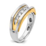 14k Two-tone IBGoodman Men's Polished 5-Stone Ring Mounting - Image 8