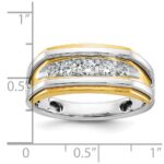 14k Two-tone IBGoodman Men's Polished 5-Stone Ring Mounting - Image 3