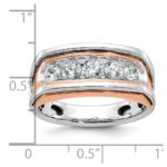 IBGoodman 10k White and Rose Gold Men's Polished and Cut-Out 5-Stone 1 Carat A Quality Diamond Ring - Image 3