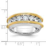 14k Two-tone IBGoodman Men's Polished 7-Stone Ring Mounting - Image 3