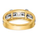 IBGoodman 14k Two-tone Men's Polished Satin and Cut-Out 1/5 Carat AA Quality Diamond Cross Ring - Image 6