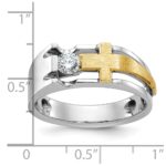 IBGoodman 10k Two-tone Men's Polished Satin and Cut-Out 1/3 Carat A Quality Diamond Cross Ring - Image 3