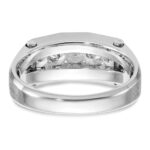 IBGoodman 14k White Gold 3/4 carat Lab Grown Diamond VS/SI+ G+ Five Stone Complete Polished and Satin Men's Ring - Image 5