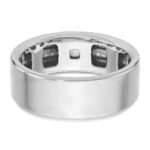 14k White Gold IBGoodman Men's Polished and Satin Ring Mounting - Image 7