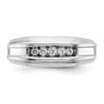 IBGoodman 14k Two-tone 1/4 carat Lab Grown Diamond VS/SI+ G+ Five Stone Complete Polished Men's Ring - Image 4