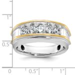 IBGoodman 14k Two-tone Men's Polished 5-Stone 1 Carat AA Quality Diamond Ring - Image 3