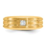 10k IBGoodman Men's Polished and Satin Diamond Complete Ring - Image 6