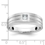 10k IBGoodman Men's Polished and Satin Diamond Complete Ring - Image 3