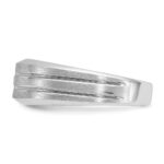 14k White Gold IBGoodman Men's Polished and Satin 1/6 carat Diamond Complete Ring - Image 5