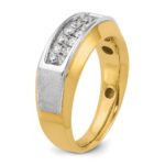 14k Two-tone IBGoodman Men's Polished and Satin 2-Row Ring Mounting - Image 8