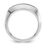 IBGoodman 14k White Gold Men's Polished Satin and Grooved Ring Mounting - Image 2
