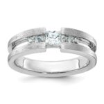 14k White Gold IBGoodman Men's 3/4 carat Diamond Complete Ring