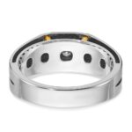 14k Two-tone IBGoodman Men's Polished and Satin 1/5 carat Diamond Complete Ring - Image 7