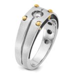 14k Two-tone IBGoodman Men's Polished and Satin 1/5 carat Diamond Complete Ring - Image 8