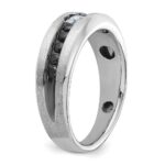 14k White Gold with Black Rhodium IBGoodman Men's Polished and Brushed Black and White Diamond Complete Ring - Image 8
