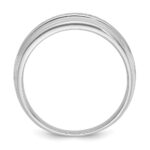 IBGoodman 10k White Gold Men's Polished Satin and Grooved 5-Stone 1/20 Carat A Quality Diamond Ring - Image 2