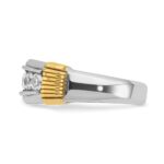 IBGoodman 14k Two-tone Men's Polished and Textured 5-Stone 1 Carat AA Quality Diamond Ring - Image 5