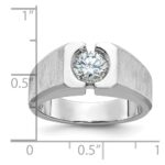 IBGoodman 14k White Gold 1 carat Lab Grown Diamond VS/SI+ G+ Complete Polished and Satin Men's Ring - Image 7
