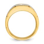 14k Two-tone IBGoodman Men's Polished and Satin Diamond Ring Mounting - Image 2
