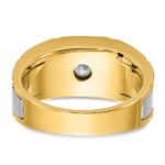 14k Two-tone IBGoodman Men's Polished and Satin Diamond Ring Mounting - Image 7