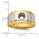 IBGoodman 14k Two-tone Men's Polished Satin and Grooved Ring Mounting - Image 3