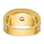 IBGoodman 14k Two-tone Men's Polished Satin and Grooved 1/2 Carat AA Quality Diamond Ring - Image 7