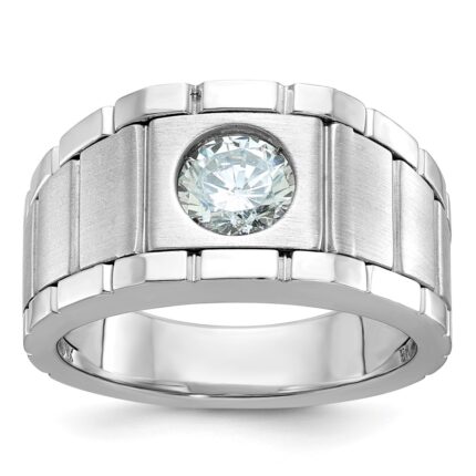 IBGoodman 14k White Gold Polished and Satin Men's Ring Mounting