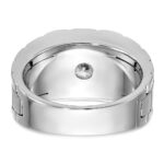 True Origin IBGoodman 14k White Gold 1 carat Lab Grown Diamond VS/SI+ G+ Complete Polished and Satin Men's Ring - Image 5