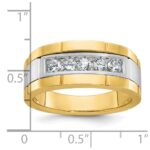 IBGoodman 14k Two-tone Men's Polished and Satin 5-Stone 1/2 Carat AA Quality Diamond Ring - Image 2