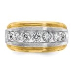IBGoodman 14k with White Rhodium 1 1/2 carat Lab Grown Diamond VS/SI+ G+ Complete Satin Men's Ring - Image 4